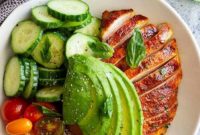 Fresh Chicken Avocado Tomato Salad