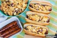 Zesty Mustard Slaw Hot Dogs