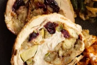 Festive Apple Cranberry Stuffed Turkey Breast
