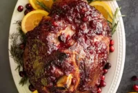 Zesty Cranberry Orange Glazed Ham