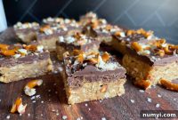 Salty Sweet Peanut Butter Pretzel Bars