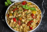 Sunshine Caprese Pesto Pasta Salad
