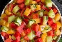 Mixed Melon Fruit Salad with Honey Lime and Mint