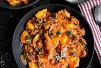 Skillet Sausage Spinach Tortellini