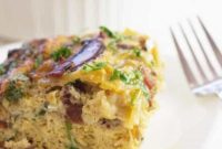 Savory Bacon Mushroom and Spinach Breakfast Casserole