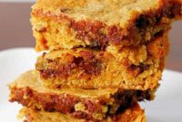 Banana Chocolate Chip Peanut Butter Bliss Blondies
