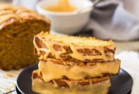 Pumpkin Bread with Caramel Cream Cheese Frosting