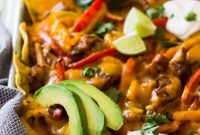 One Pan Chicken Fajita Nachos