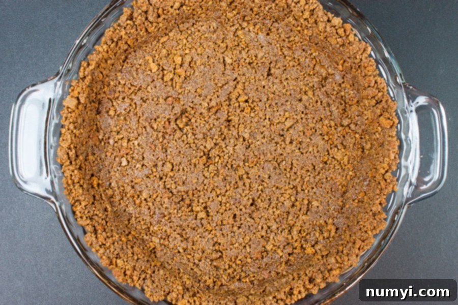 Gingersnap Crust Pumpkin Pie - prepared gingersnap crust pressed into glass pie dish