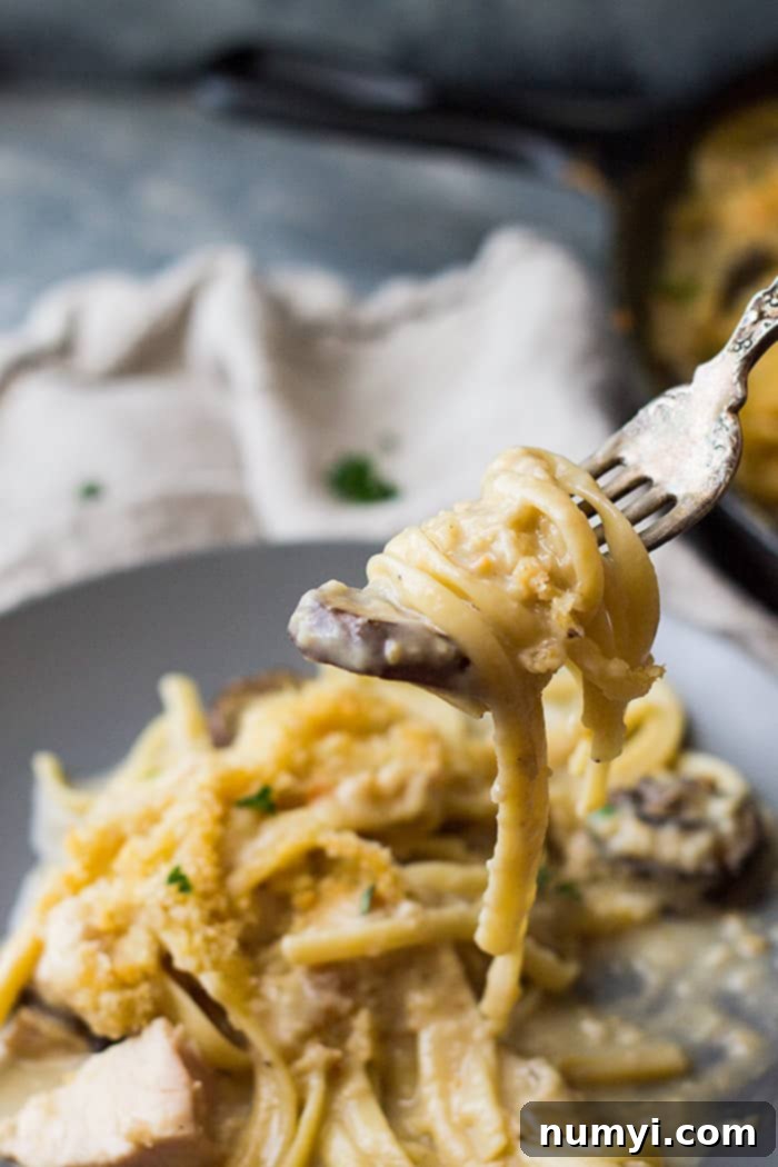 This Turkey Tetrazzini is a great way to use leftover turkey or chicken! It's creamy, cheesy and oh so comforting!!