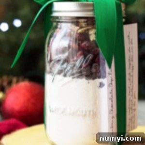 This Mason Jar Gift Cranberry Chocolate Chip Pancakes is a great DIY gift for Christmas. Plus, it will make a perfect special occasion breakfast!