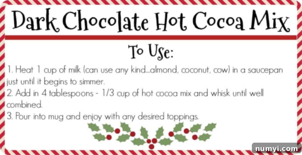 A selection of ingredients for Homemade Dark Chocolate Hot Cocoa Mix, including a jar, chocolate, and cocoa powder. Perfect for a rich, creamy beverage and ideal as a DIY gift.
