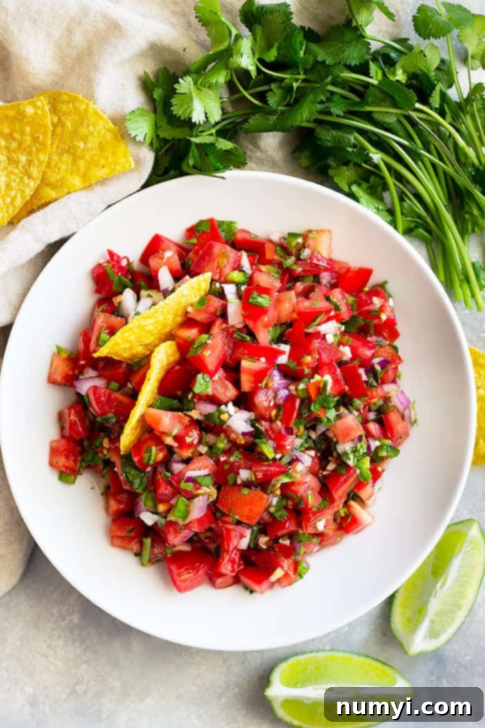 How to make Homemade Pico de Gallo - a simple and easy fresh salsa that goes great with so many Mexican dishes!