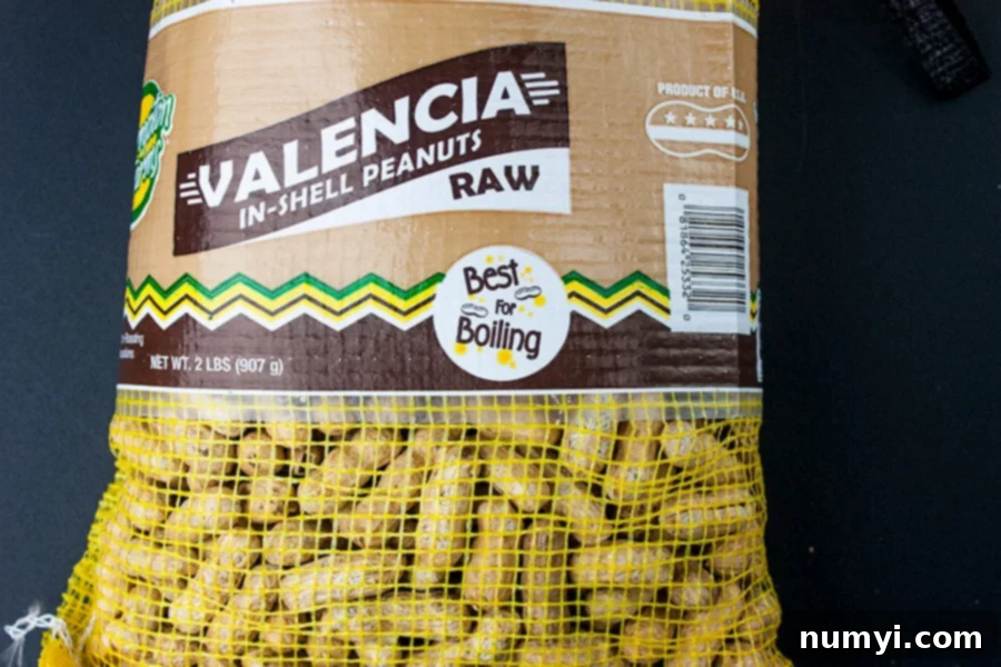 Bag of raw peanuts.