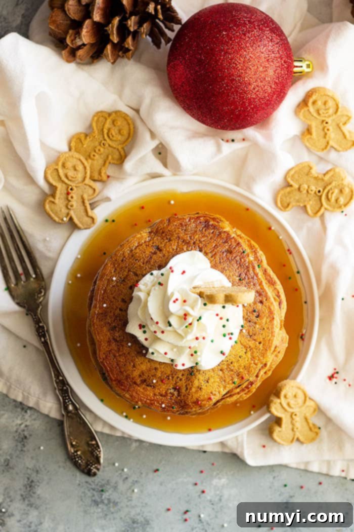 Ingredients for gingerbread pancakes laid out on a kitchen counter