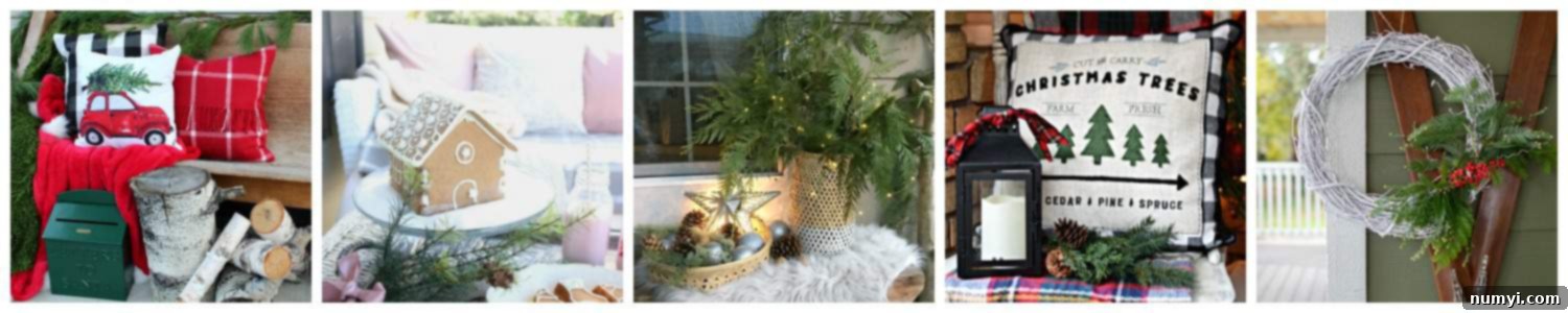 Christmas front porch decorations banner