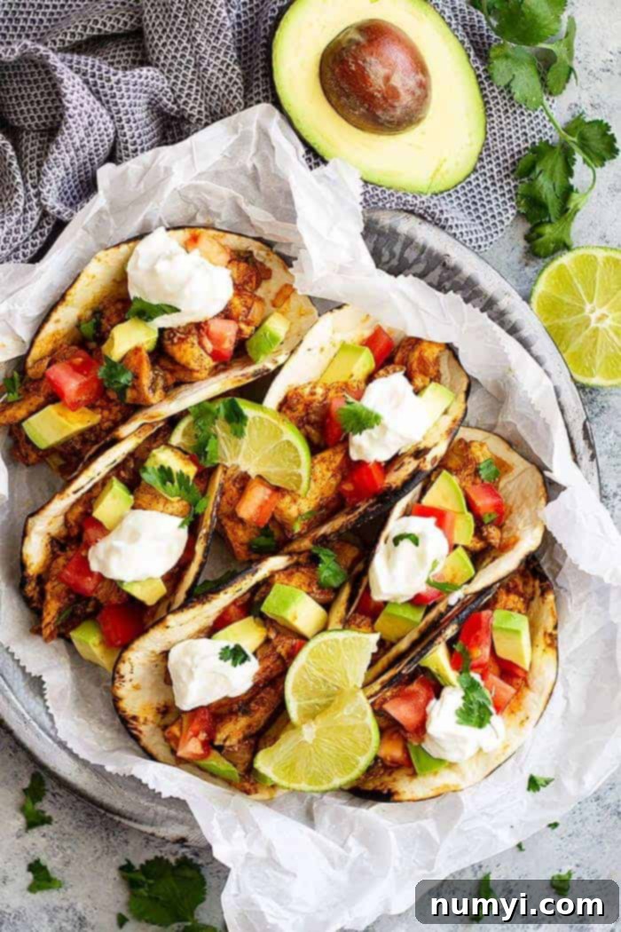 Blazing Chicken Tacos 2 spicy tacos on platter