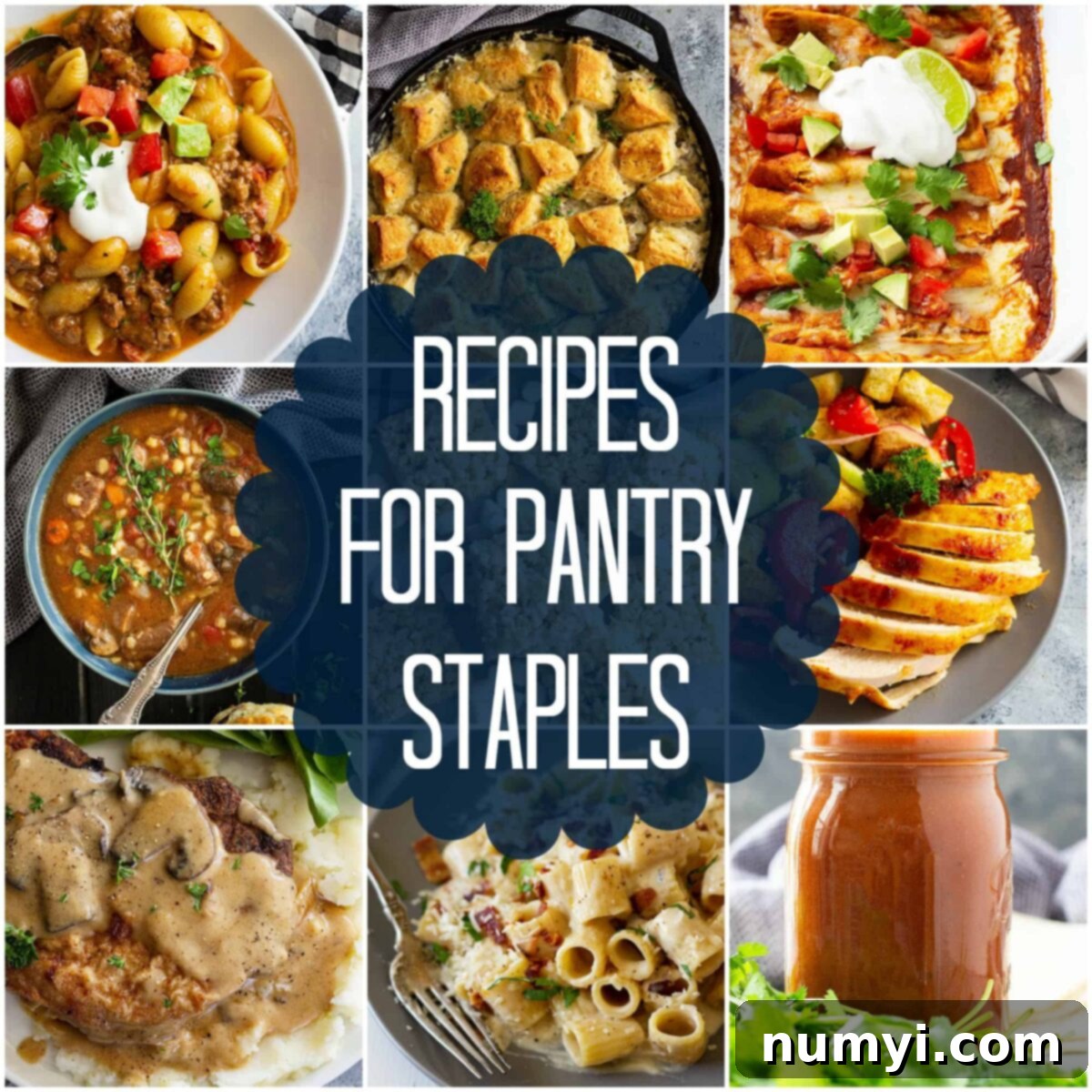 A curated collection of delicious homemade recipes for breakfast, main dishes, sides, snacks, and desserts, perfect for utilizing pantry staples and embracing shelf cooking.