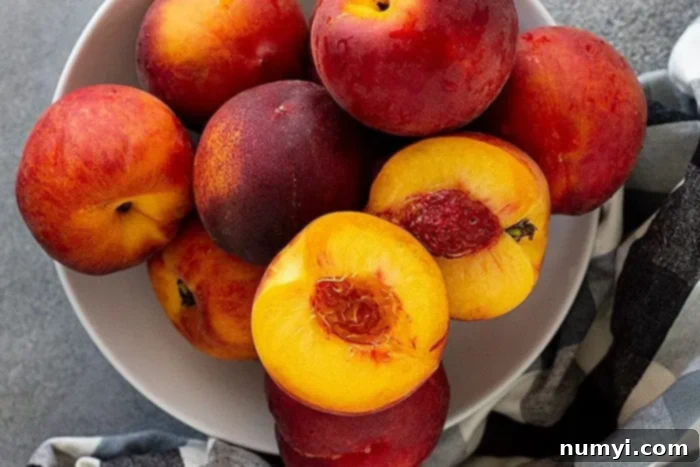 A bowl of fresh peaches for this peach salsa recipe.