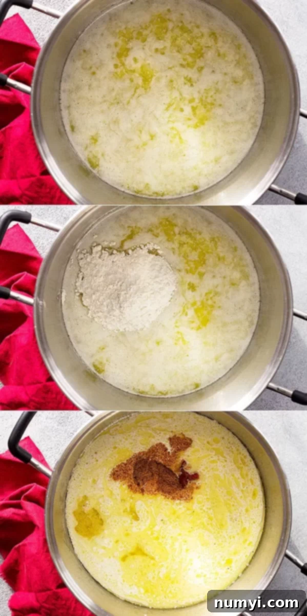 overhead: three pictures of making the bisque recipe