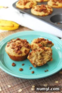 Toasted Oatmeal Banana Muffins