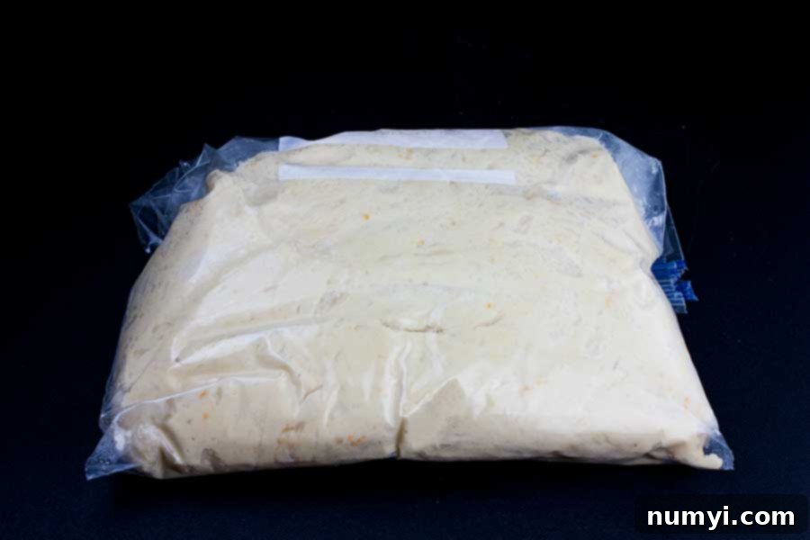 Simple Italian Christmas Panettone 12 The panettone dough, still in its plastic bag, significantly risen after overnight refrigeration.