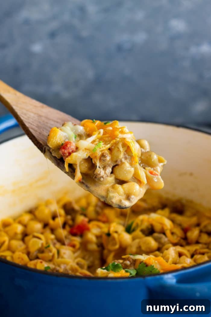 Chile Con Queso Mac and Cheese -a perfect weeknight meal that only takes 30 minutes to make! It's a great one pot meal that's comfort food to the max!