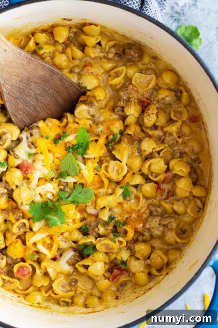 Chile Con Queso Mac and Cheese -is an easy one pot meal that takes only 30 minutes to make. It's a one pot meal that's perfect for any night of the week.