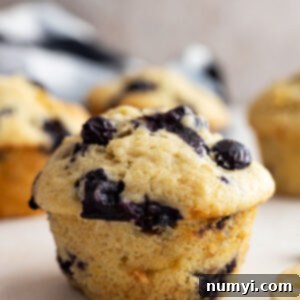 Freshly baked blueberry banana muffins.