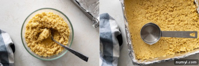 Two pictures showing how to make the base layer.