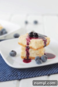 Zesty Lemon Cheesecake Bars 5 A perfectly baked Lemon Cheesecake Bar with a drizzle of blueberry topping.