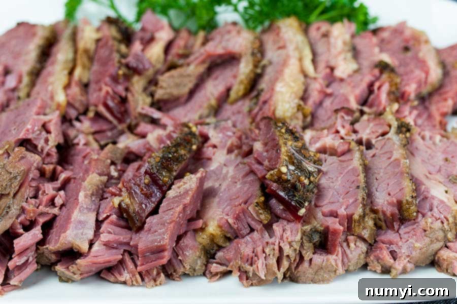 Sliced corned beef