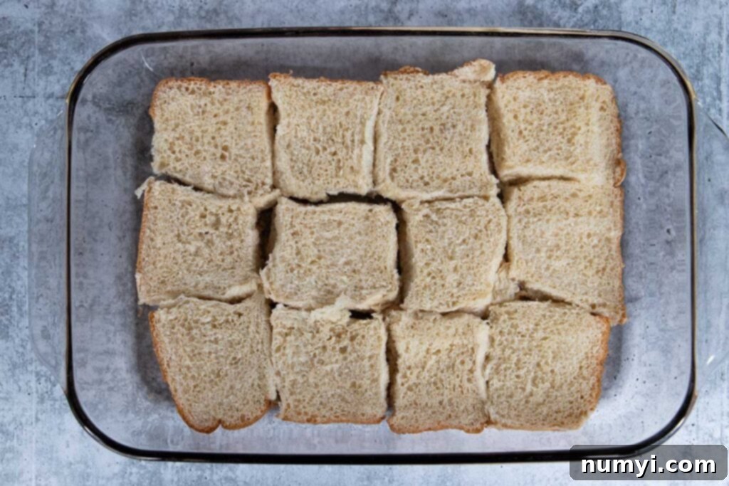 Bottoms of buns in the bottom of a 9x13 pan.