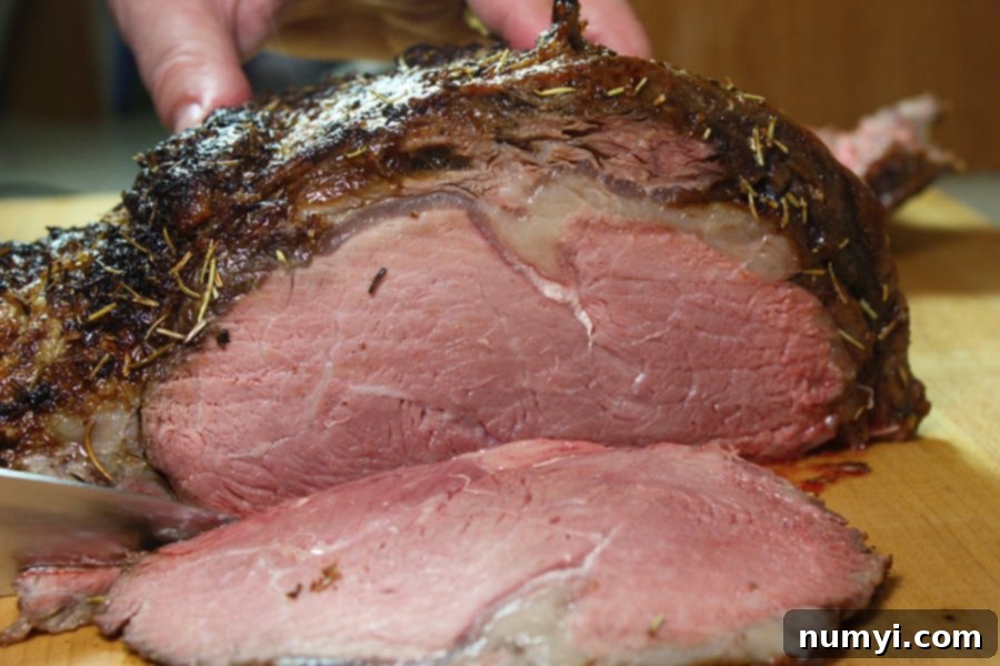 Prime Rib sliced, medium rare