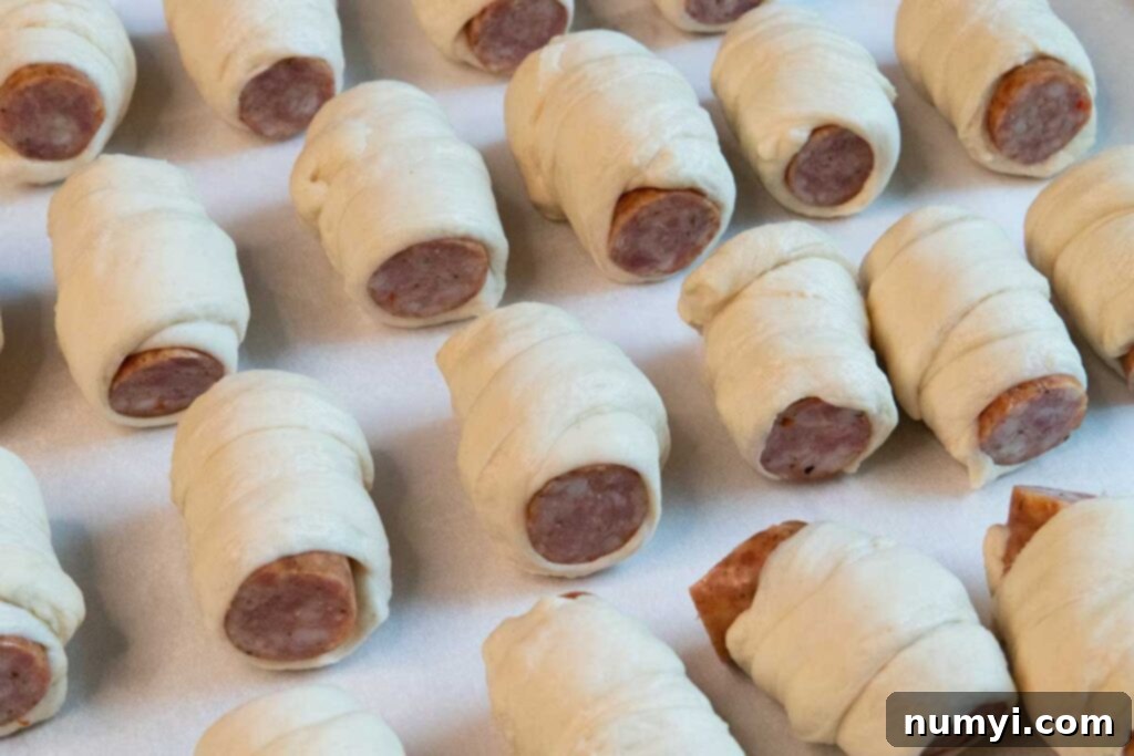 sausage links wrapped in dough
