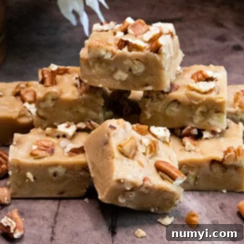 Butter pecan fudge on sheet pan.