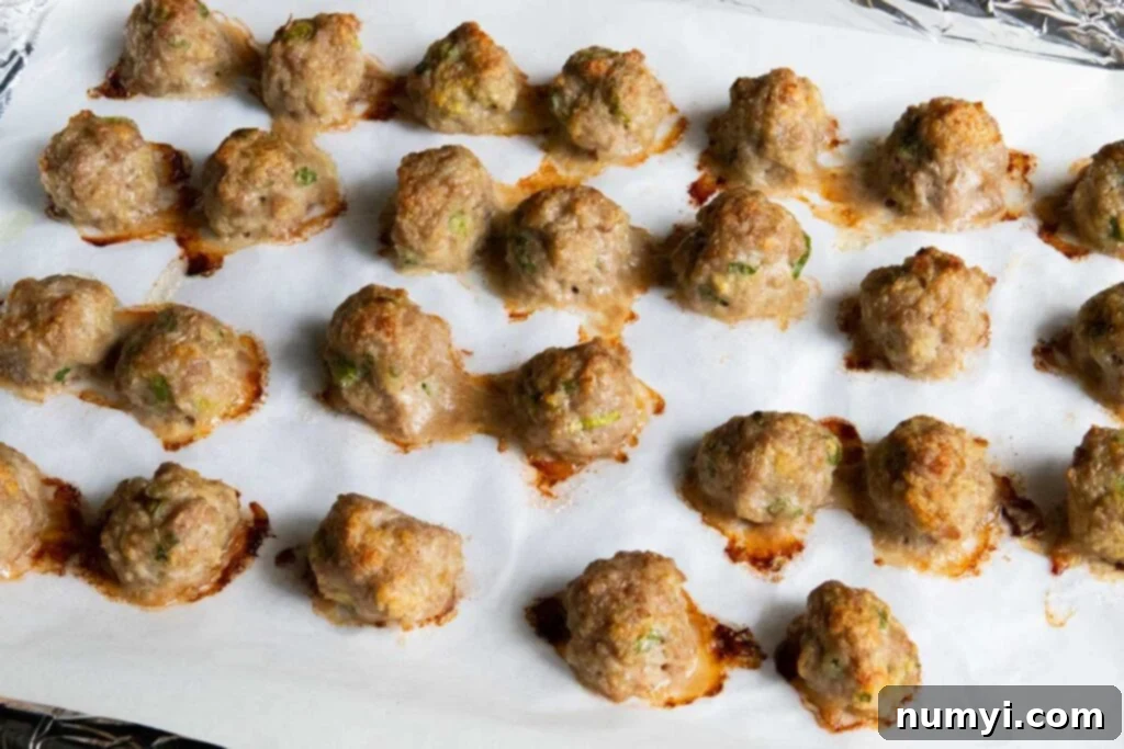 Meatballs out of the oven