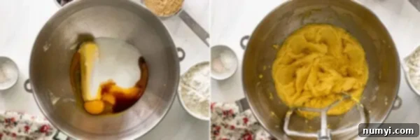 Two pictures showing how mix up the cookie base.
