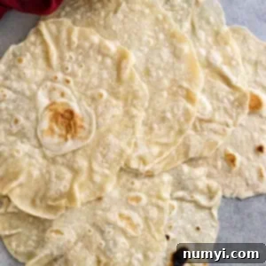 Easy Homemade Flour Tortillas 8 Overhead view of cooked tortillas.