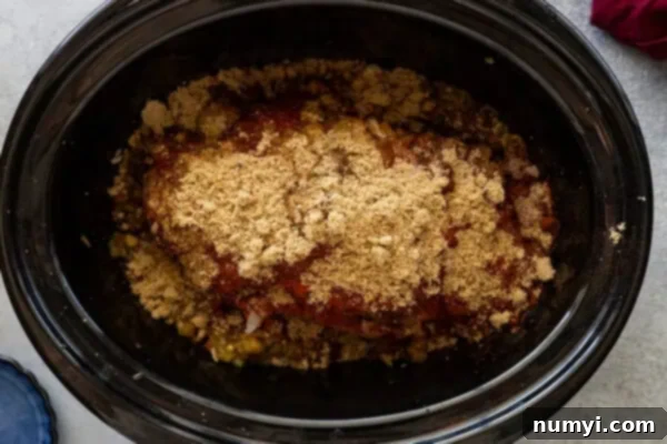 Pork roast topped with spice mixture.