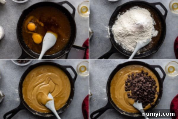 Four pictures showing adding in the remaining ingredients.