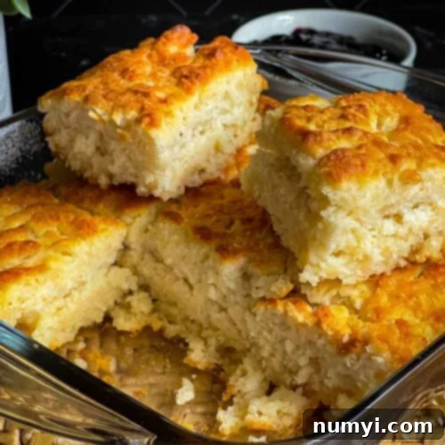 Effortless Butter Swim Biscuits 10 Two golden-brown butter swim biscuits elegantly placed on top of a pan filled with freshly baked biscuits, ready to be served.
