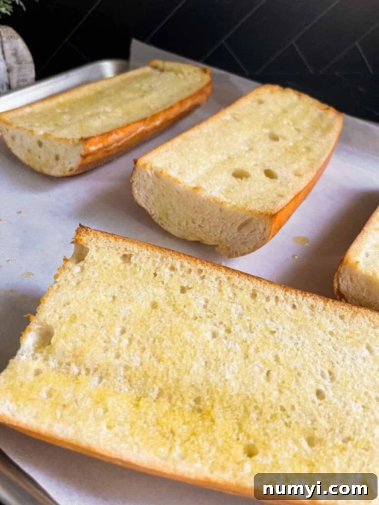 French bread for french bread pizza lightly toasted.