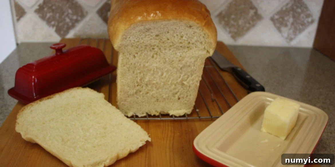 Bake Perfect Homemade Sandwich Bread 16 Freshly baked homemade sandwich bread, sliced and ready to eat.