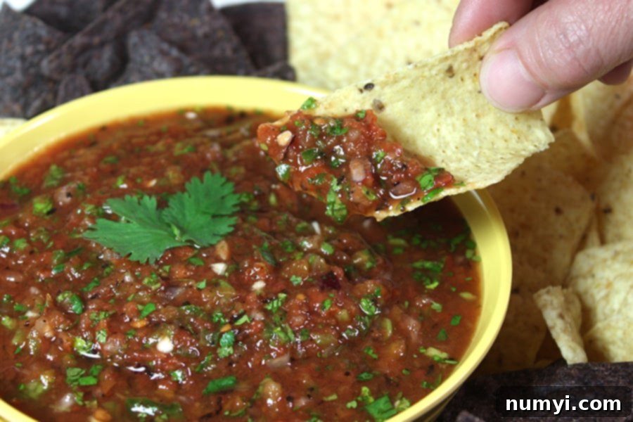 Fire Roasted Salsa in a yellow bowl.