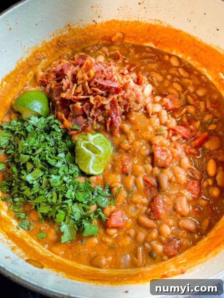Borracha beans in a dutch oven.