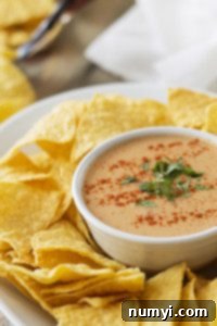 A bowl of creamy, homemade Chile con Queso ready for dipping