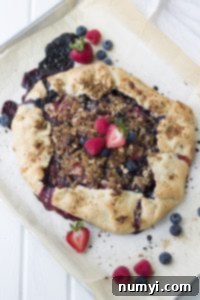Rustic Berry Galette with fresh fruit