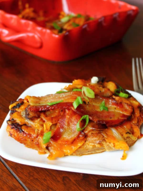 Bacon and Cheese Topped Pork Chops