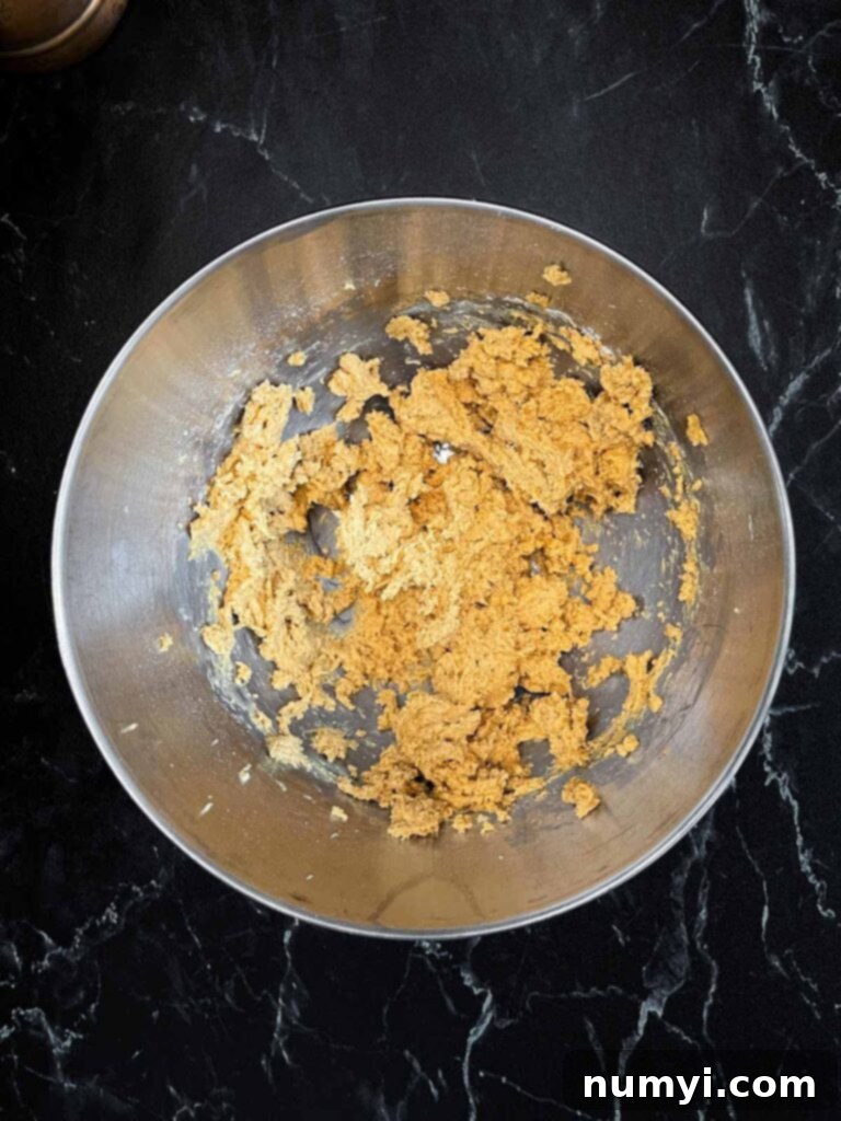 Powdered sugar mixed into the peanut butter mixture.
